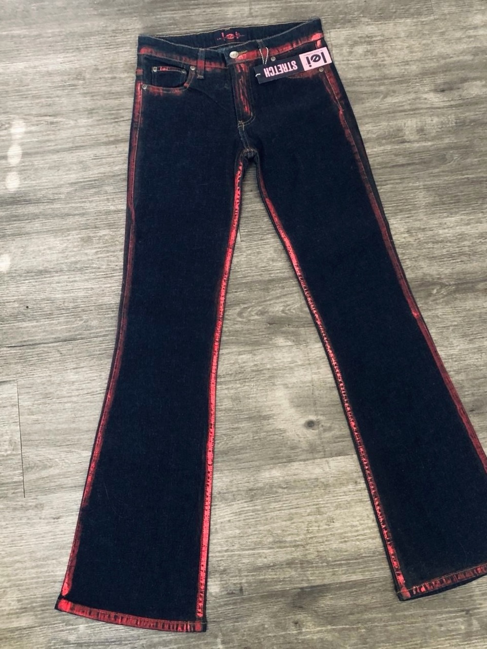 L.e.i. Women's Blue and Red Boot Cut Jeans